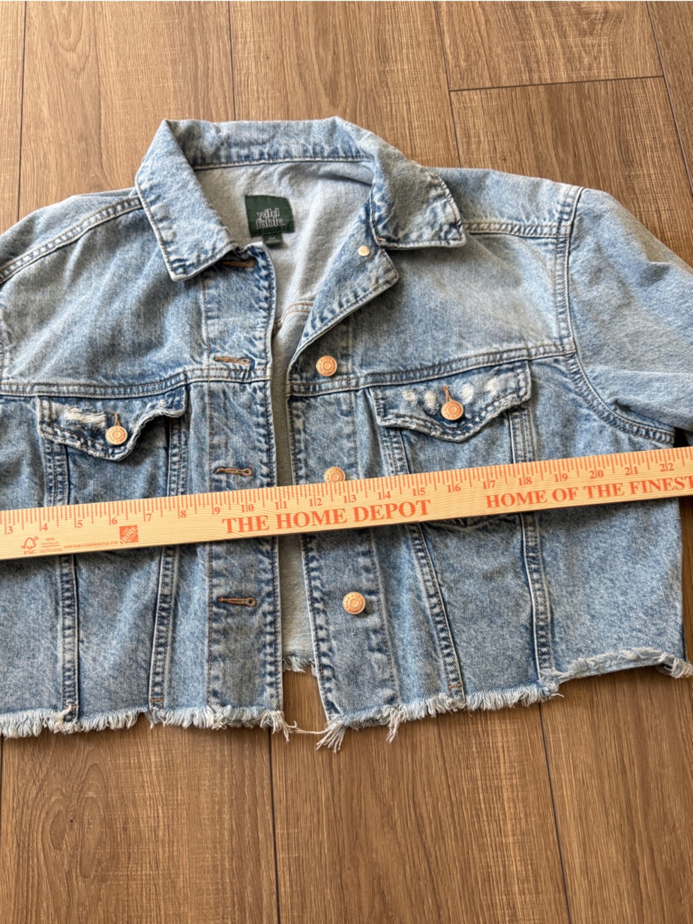 wild fable Light Wash Blue Cropped Denim Jacket - SZ XXS - Picture 7 of 10